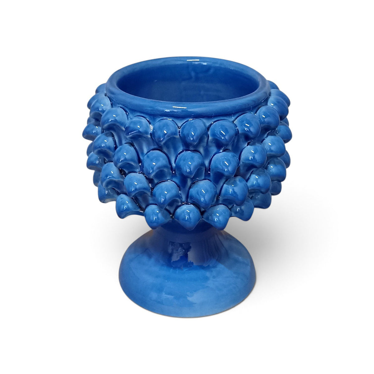 Portapiante Pigna Azzurro in Ceramica di Caltagirone 19cm