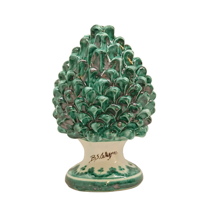 Sicilian Pine Cone Ceramic Caltagirone "ancient green"