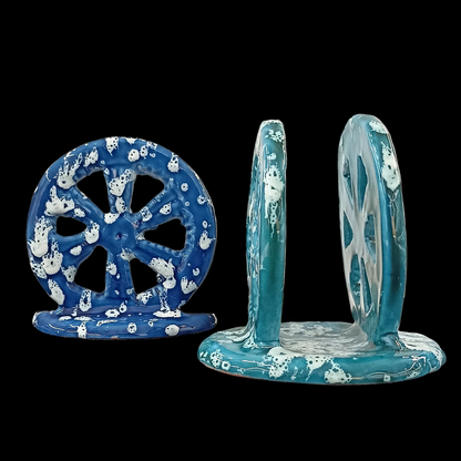 13cm "Cart Wheel" Napkin Holder in Sicilian Ceramic - Various Decorations