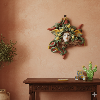 Trinacria Siciliana 28cm in Ceramica Artistica di Caltagirone