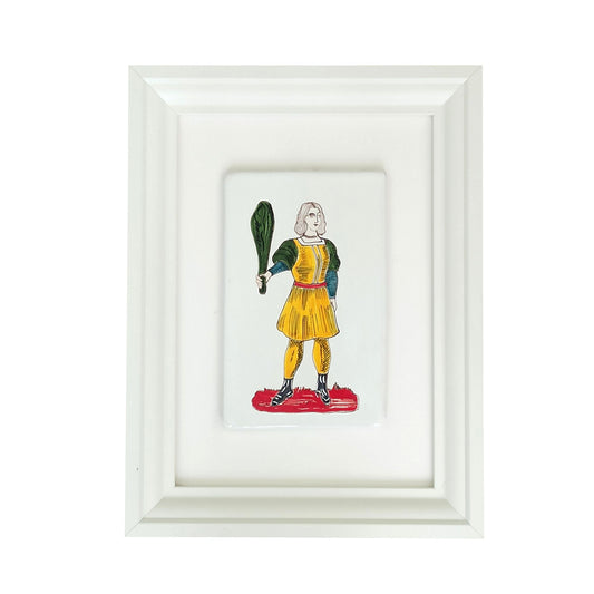 Cornice Carta Siciliana in Ceramica Siciliana - Fante di Bastoni