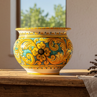 Handcrafted Sicilian Ceramic Plant Pot 30cm