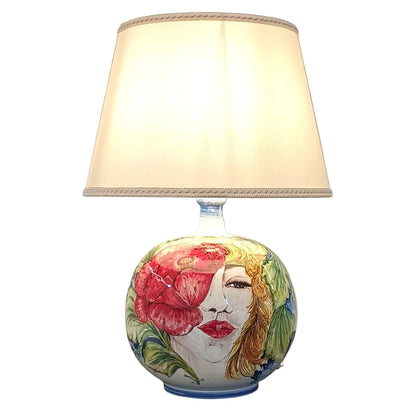 Lume Sfera "La Primavera" 52cm in Maiolica Artistica Siciliana
