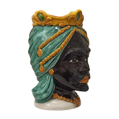 Teste di Moro h.26cm  in Ceramica Siciliana di Caltagirone