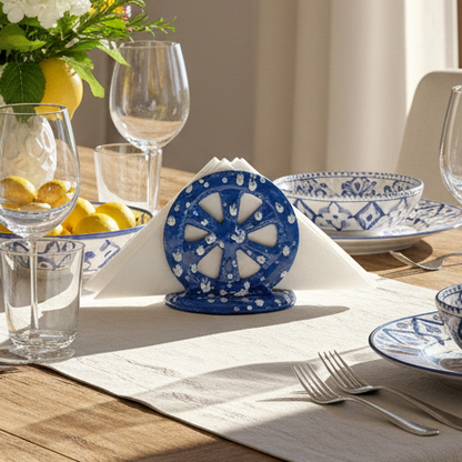 13cm "Cart Wheel" Napkin Holder in Sicilian Ceramic - Various Decorations