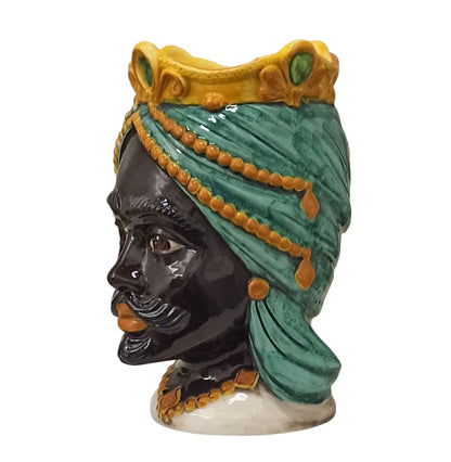 Teste di Moro h.26cm  in Ceramica Siciliana di Caltagirone