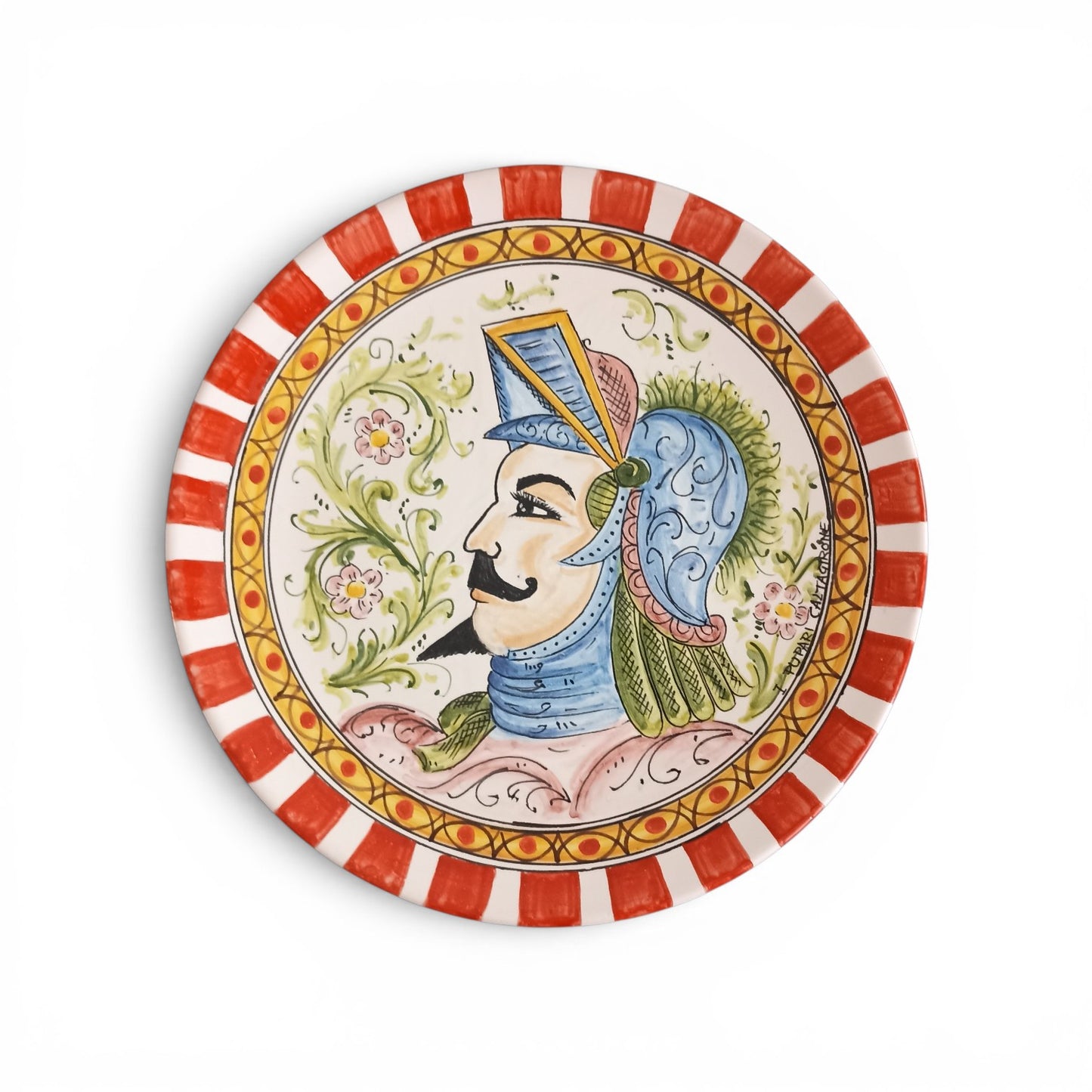 Piatto da Appendere "Collezione Paladini di Sicilia" in Ceramica di Caltagirone 38cm