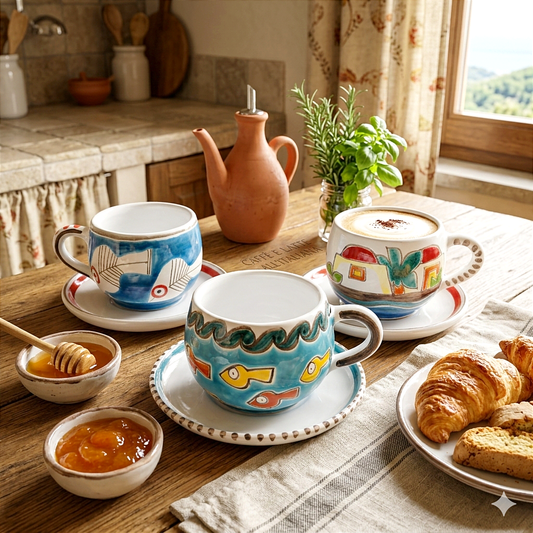 Tazza in Ceramica Decorata a Mano