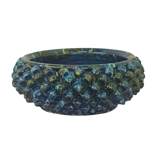 Centrotavola Pigna 30cm  in Ceramica Siciliana Blu