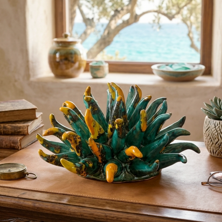 Sicilian Majolica Sea Urchin 18cm