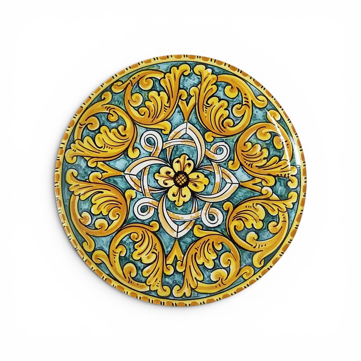 piatto tondo maiolica caltagirone