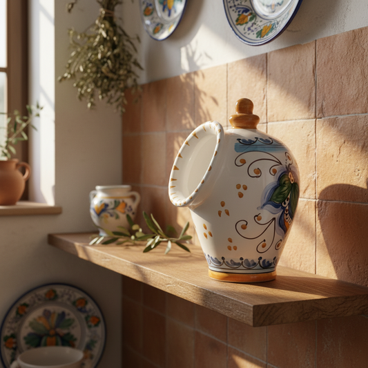 porta sale in ceramica decorata