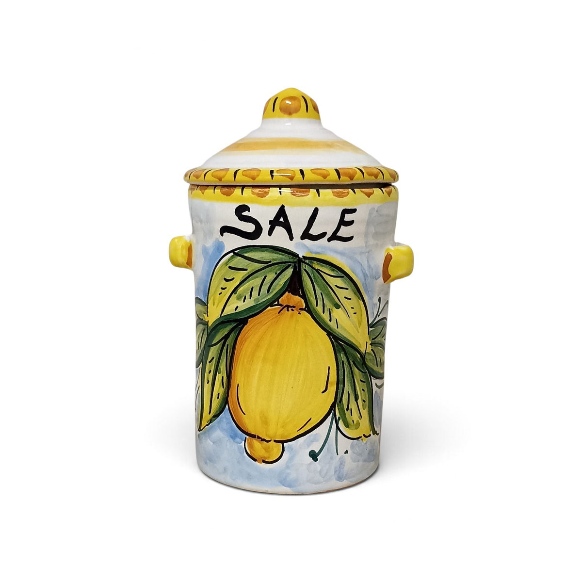 barattolo per il sale in maiolica siciliana