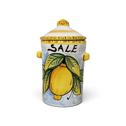 barattolo per il sale in maiolica siciliana