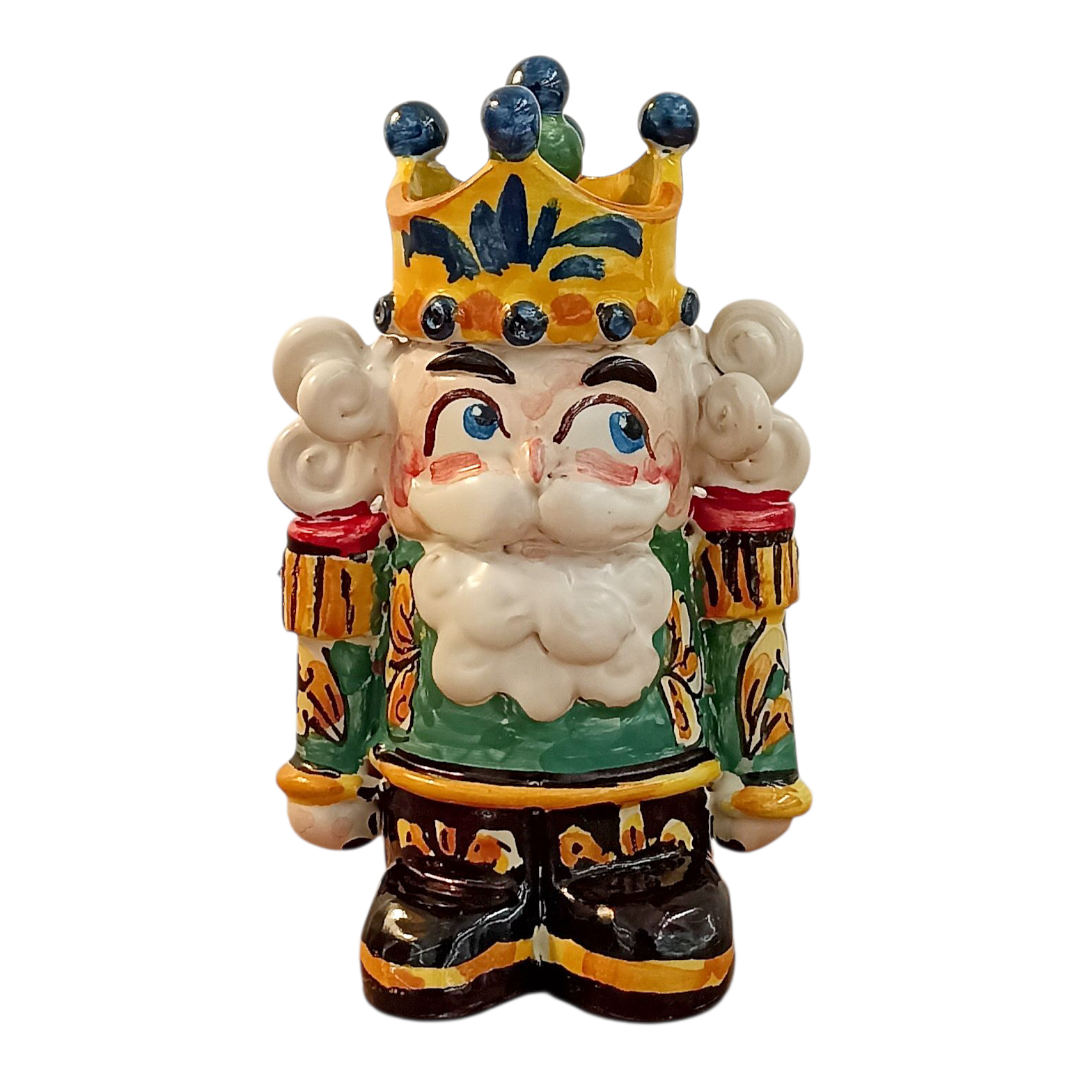 Soldatino schiaccianoci in maiolica decorata di Caltagirone 