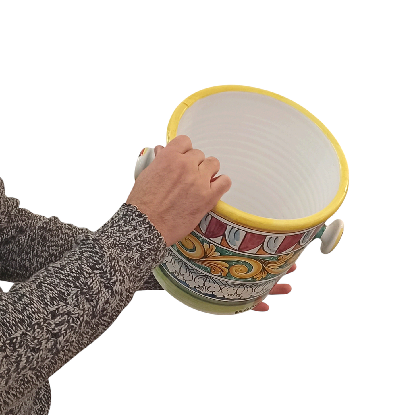 Secchiello Champagne in Ceramica Siciliana di Caltagirone