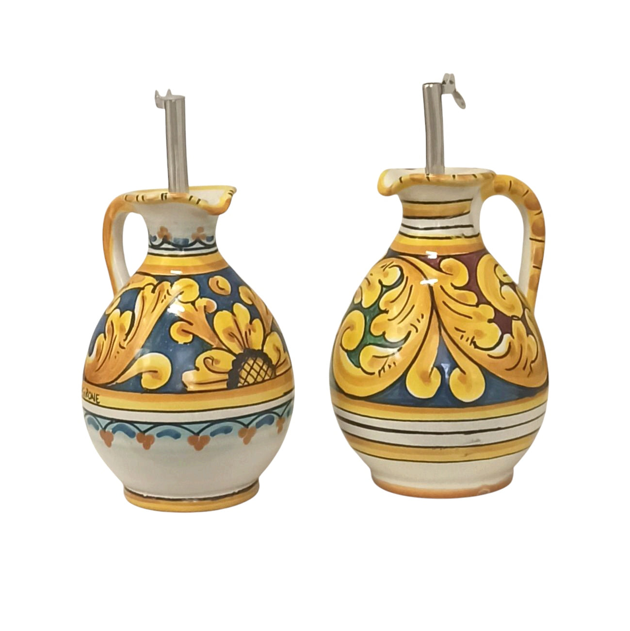 set  per olio e aceto in ceramica di caltagirone