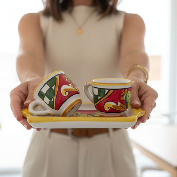 tazzina in ceramica dipinta a mano