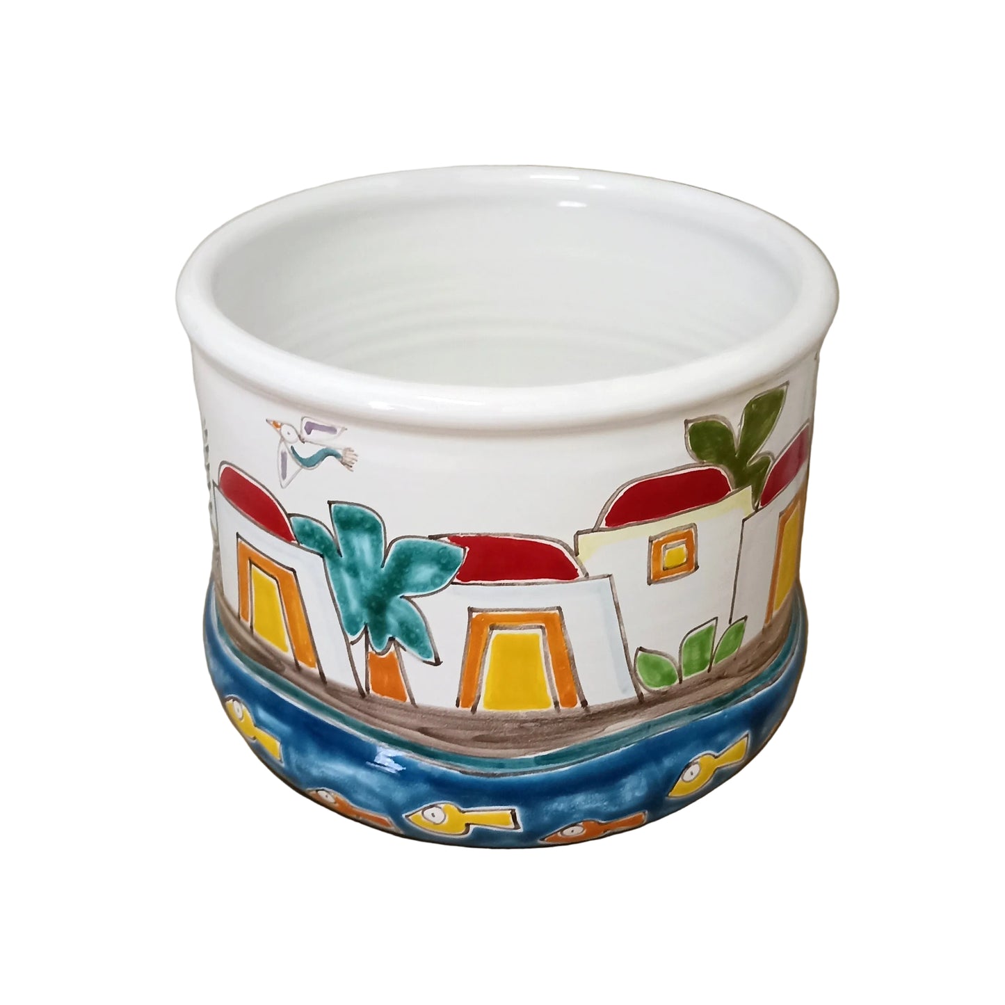 porta vaso di ceramiche de simone decorato