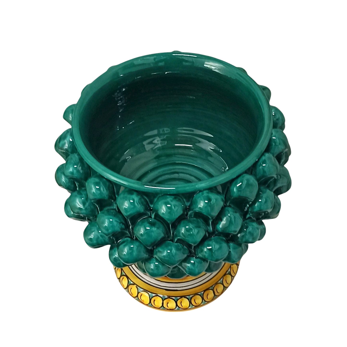 sicilian ceramic pine cone plant pot