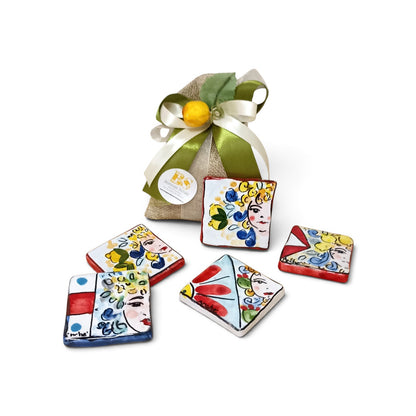 artisan sicilian ceramic tiles wedding favor
