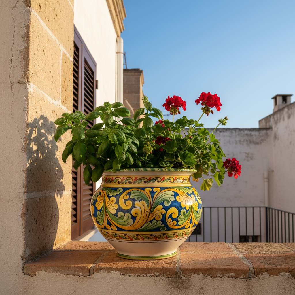 vaso tradizione in ceramica siciliana di caltagirone