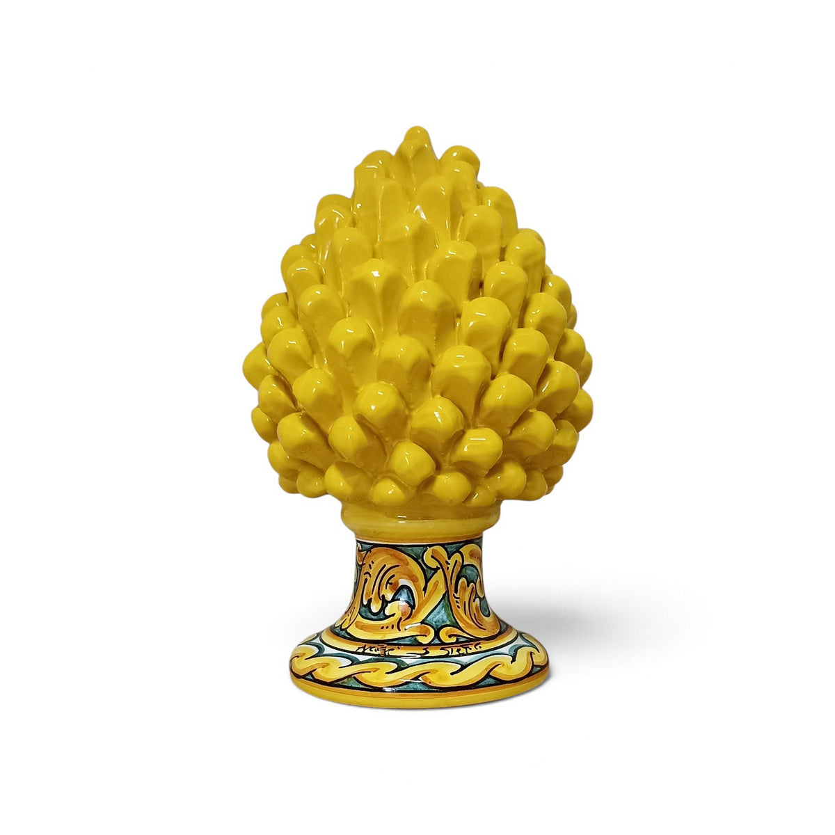 decorated sicilian ceramic pine cone