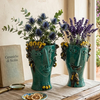 sicilian heads in modern ceramic