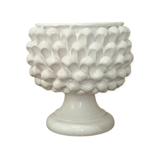 Vaso pigna Bianco caltagirone