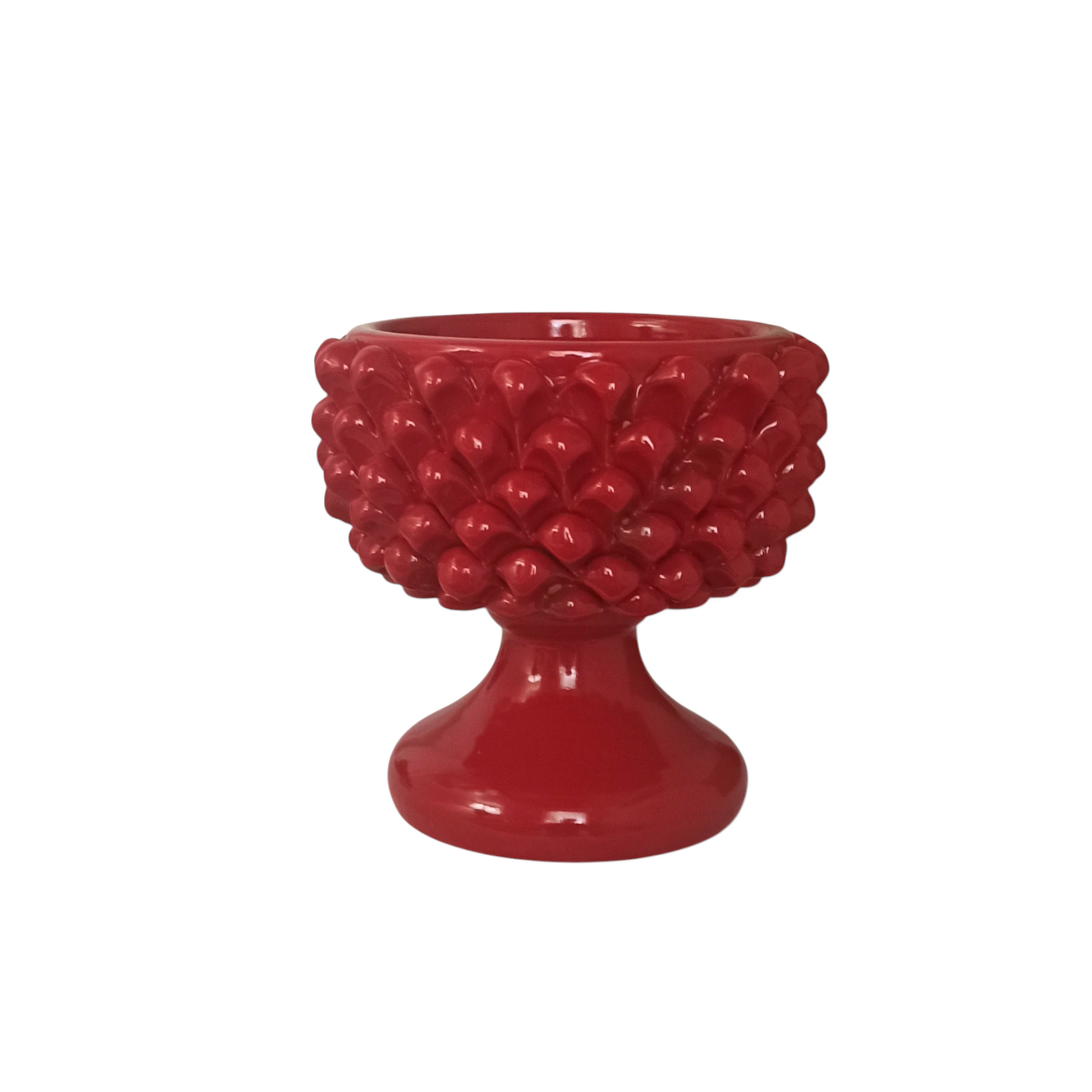 Porta candela rosso ceramica caltagirone