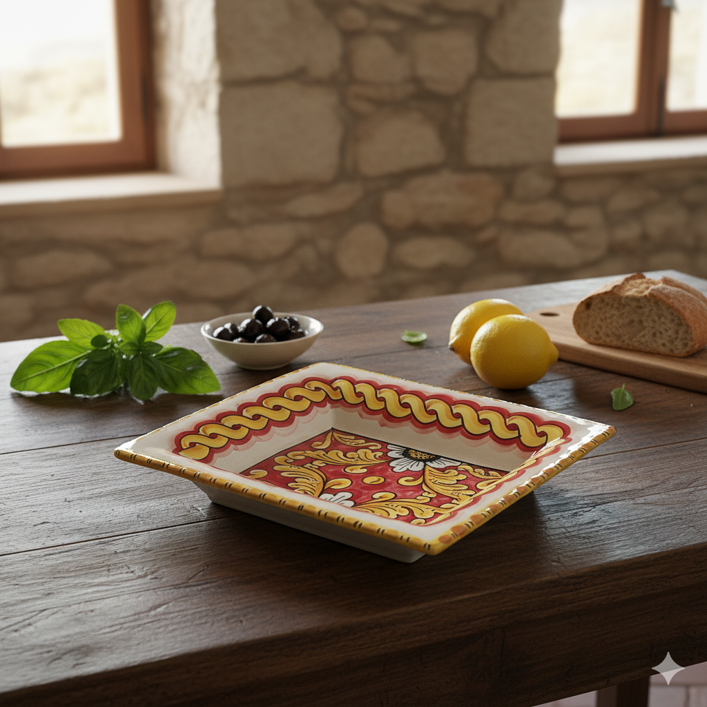 porta caramelle colorato in ceramica