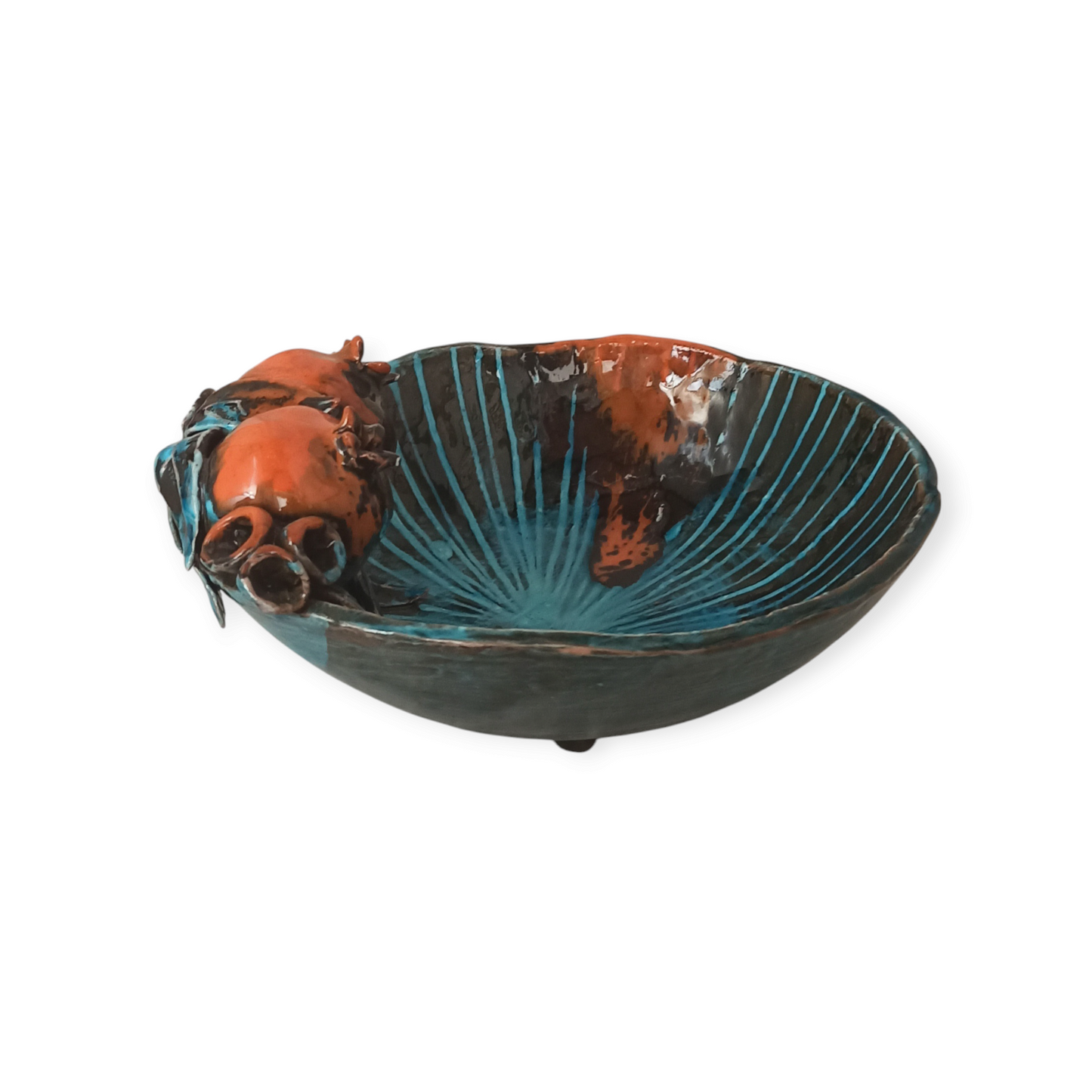 svuota tasche blu in ceramica siciliana artigianale