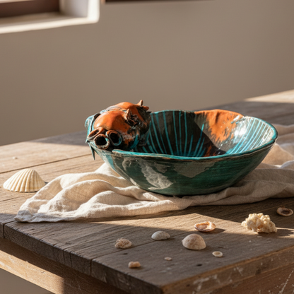 Centrotavola Melograna in Ceramica Siciliana di Santo Stefano di Camastra