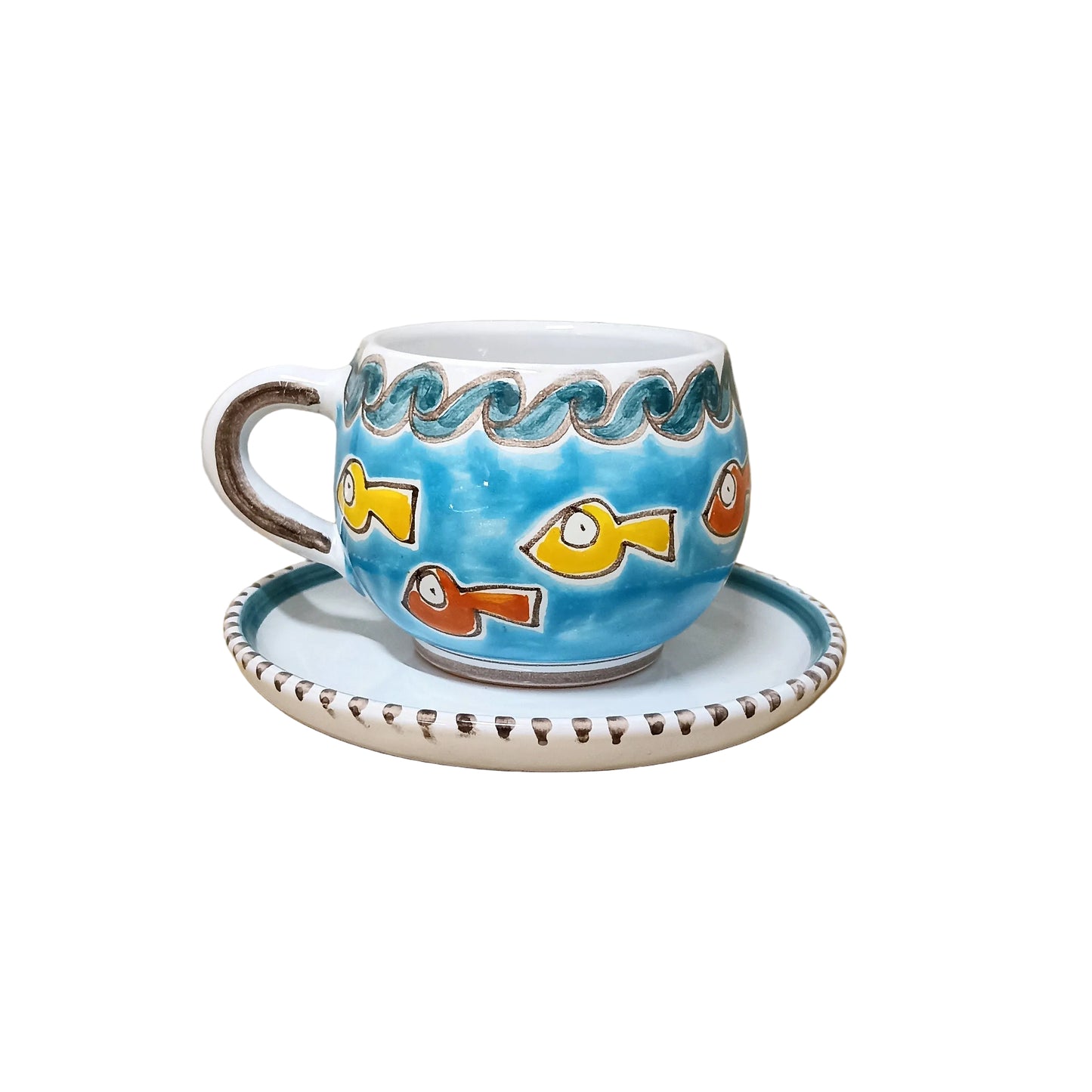 tazza da latte in ceramica di caltagirone