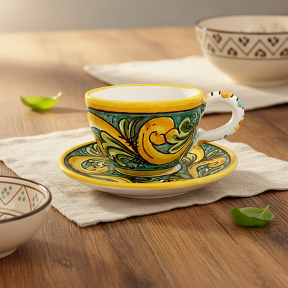 tazza da tè in maiolica
