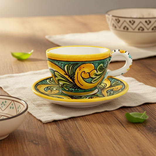 tazza da tè in maiolica
