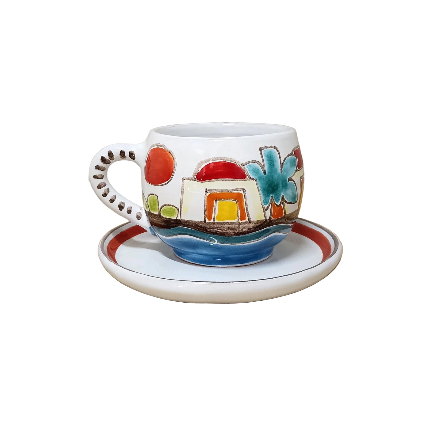 tazza da latte in maiolica di sicilia