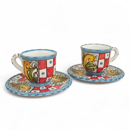 tazzine caffe ceramica decorata