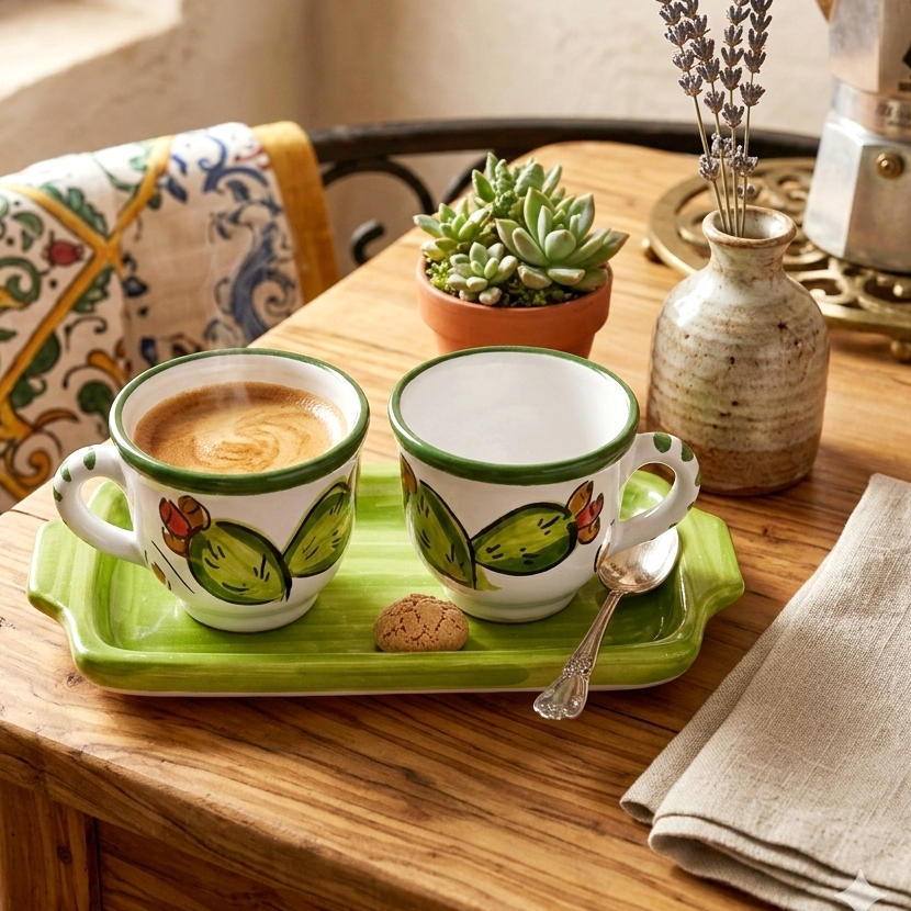 tazza in maiolica di caltagirone