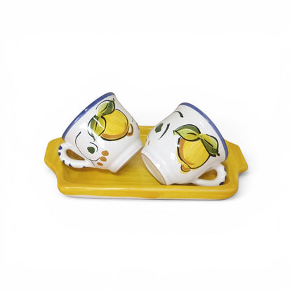 tazzine decorate in maiolica siciliana per il caffe