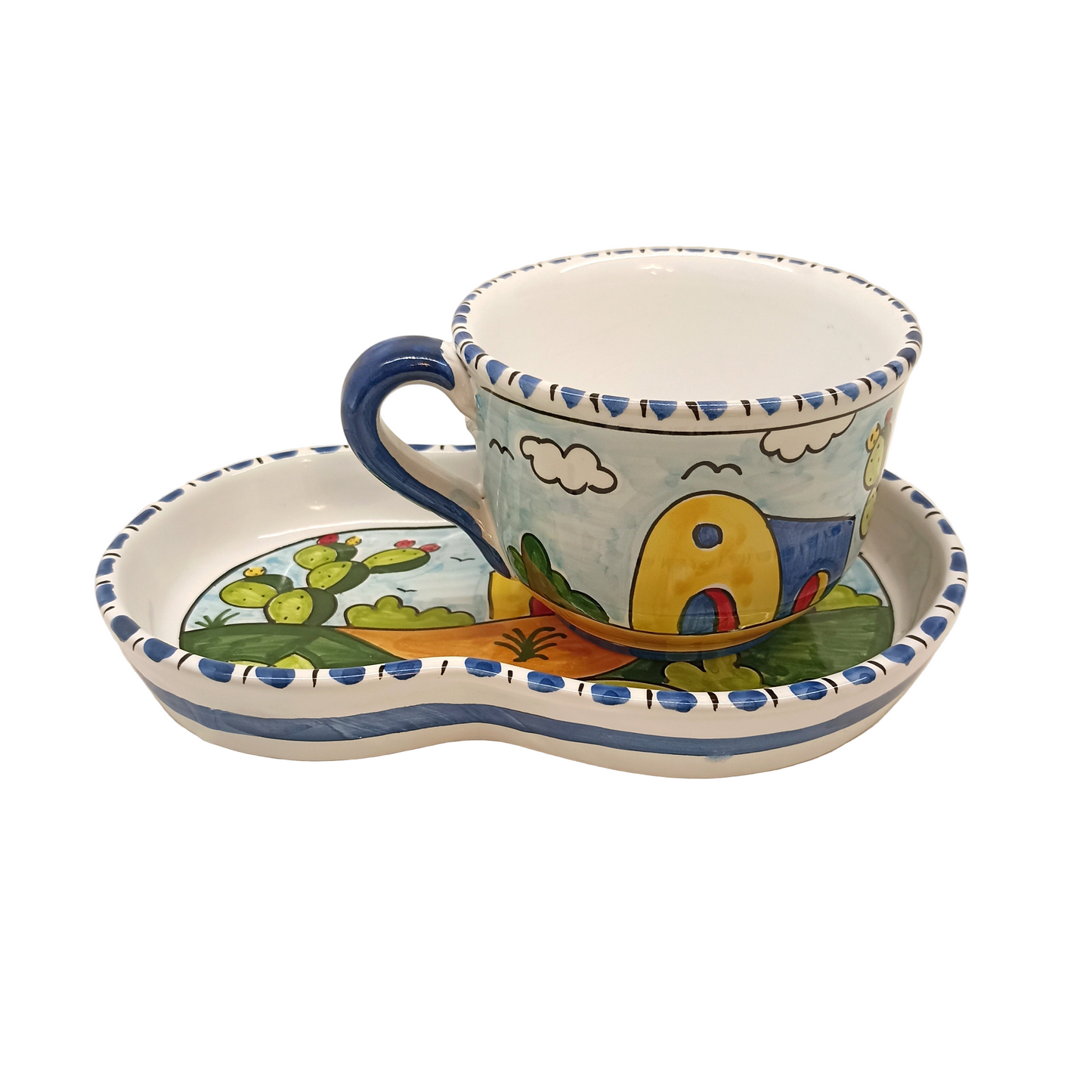 tazzone in maiolica decorata di caltagirone