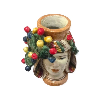 Teste di Moro in Ceramica Siciliana di Caltagirone "pale di fico"