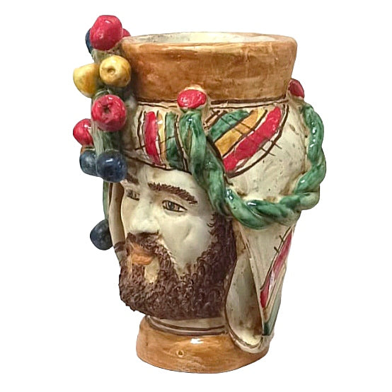 Teste di Moro in Ceramica Siciliana di Caltagirone "pale di fico"