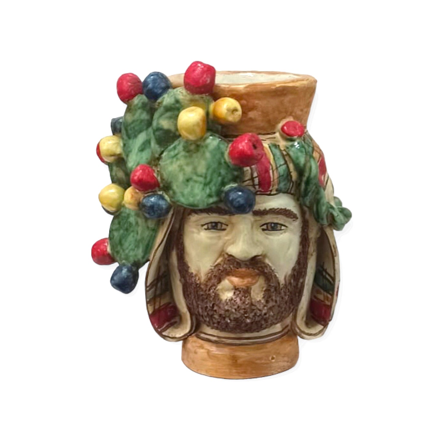 Teste di Moro in Ceramica Siciliana di Caltagirone "pale di fico"
