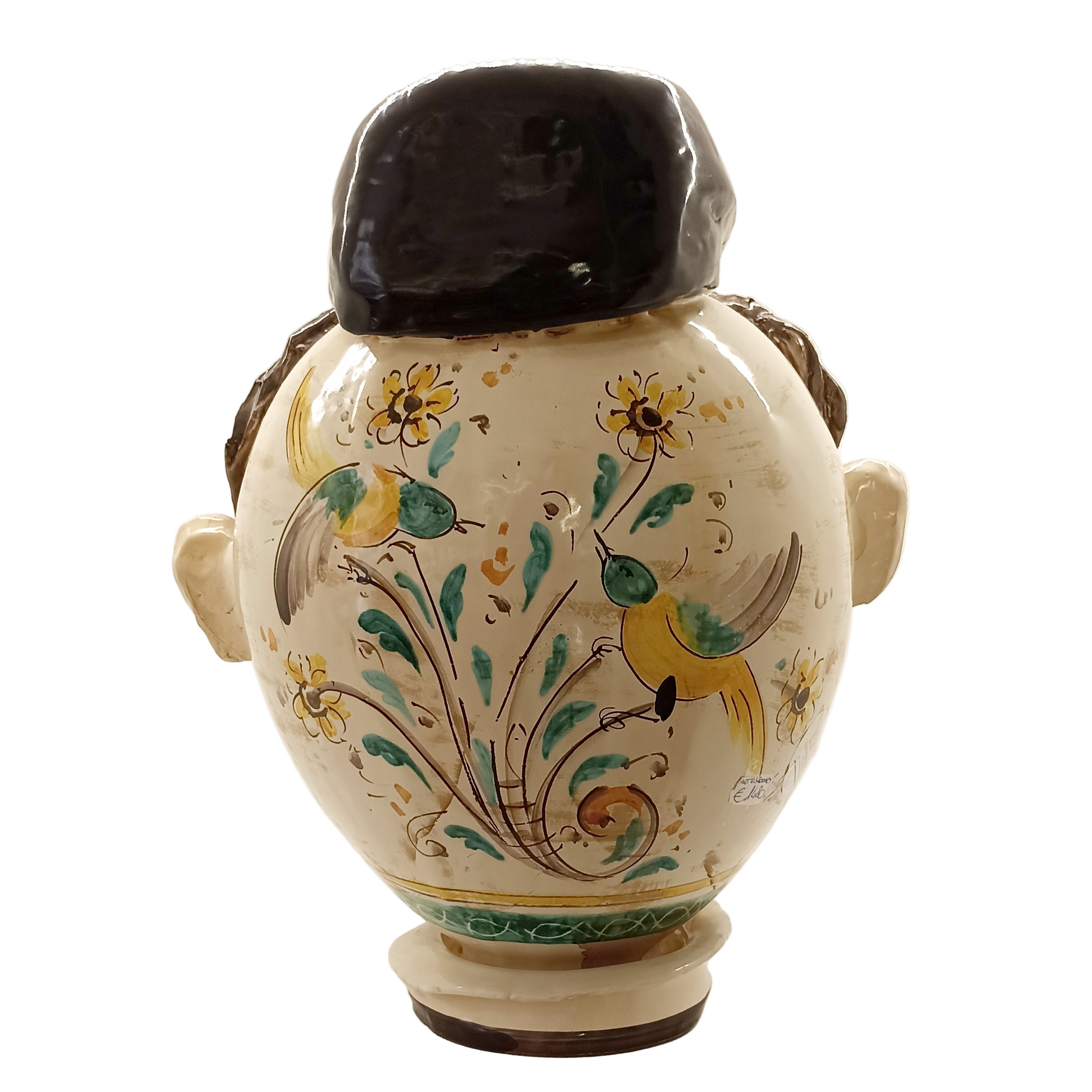 testa in maiolica siciliana da collezione