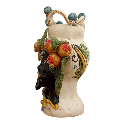 testa con decoro in ceramica siciliana