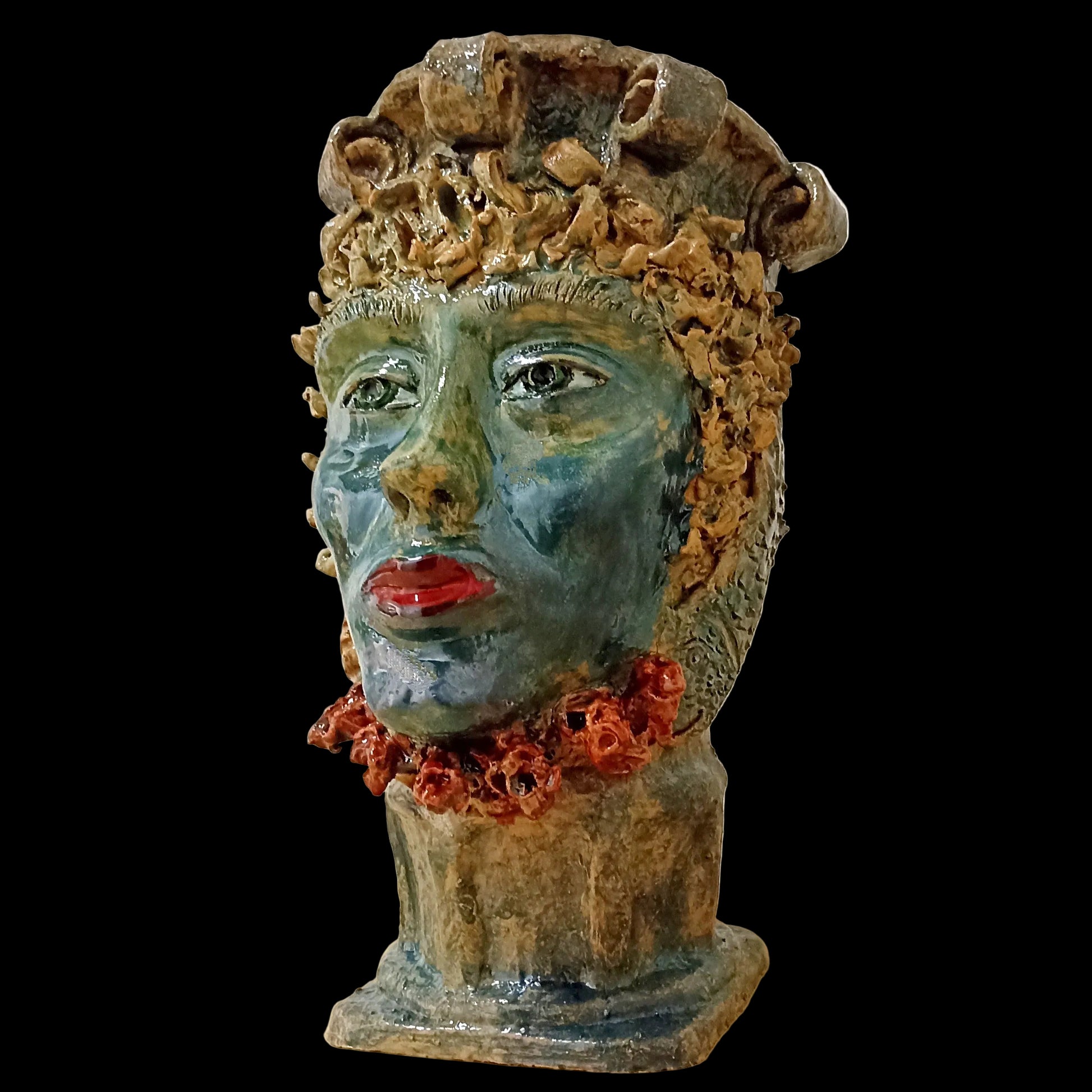 testa di colapesce in maiolica siclia