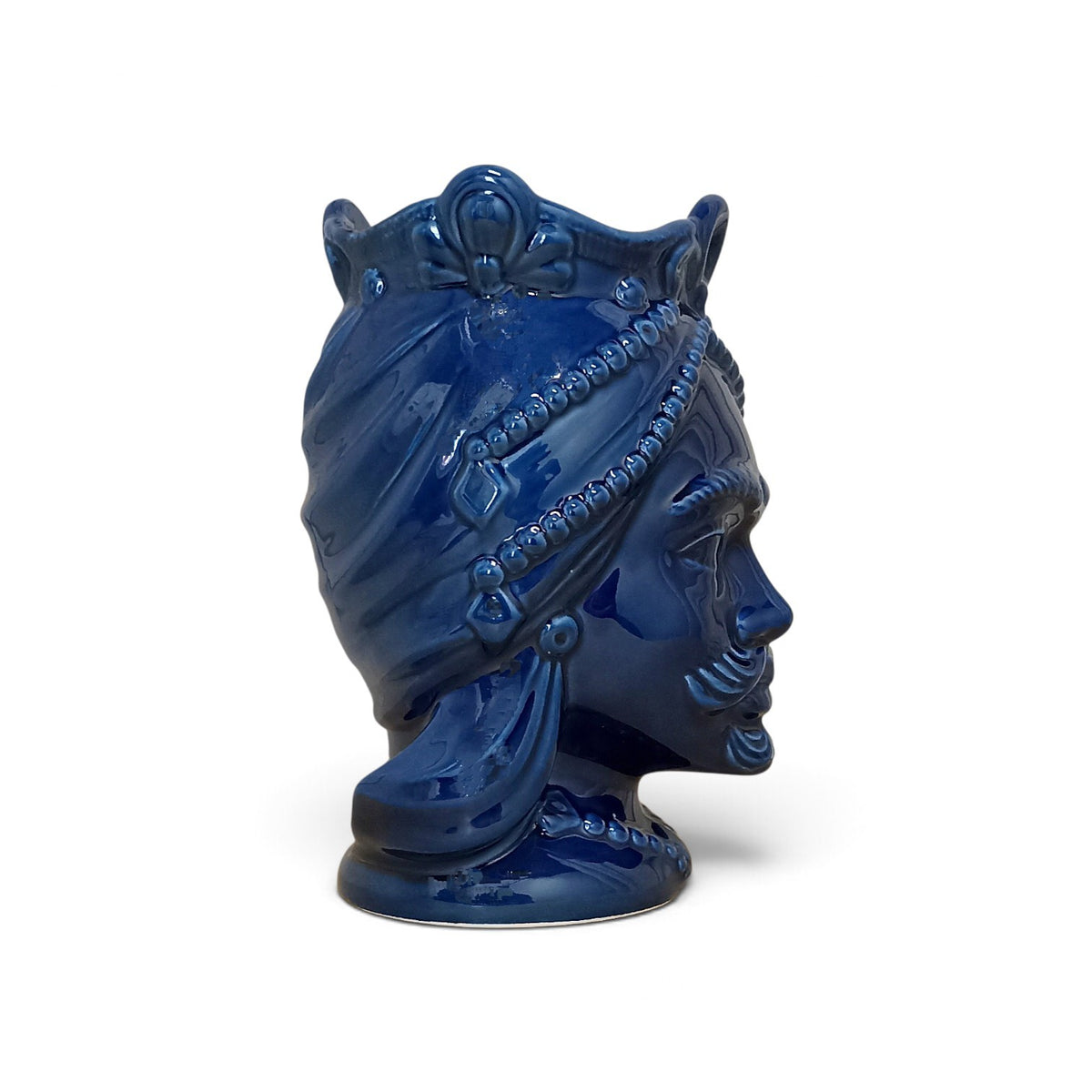 testa di moro in ceramica blu