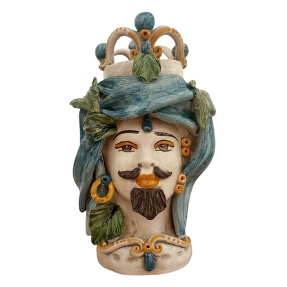 testa decorata in ceramica di Caltagirone