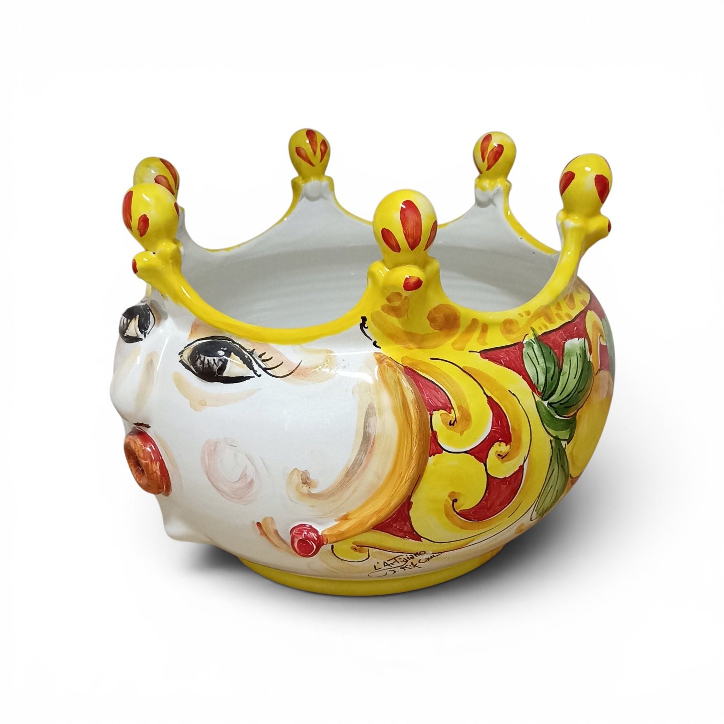vaso testa di moro in maiolica